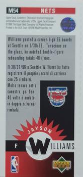 1996-97 Collector's Choice Italian - Mini-Cards #M54 Jayson Williams Back