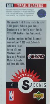 1996-97 Collector's Choice Italian - Mini-Cards #M69 Arvydas Sabonis Back