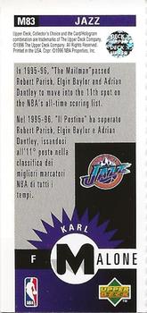 1996-97 Collector's Choice Italian - Mini-Cards #M83 Karl Malone Back