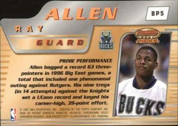 1996-97 Bowman's Best - Picks #BP5 Ray Allen Back