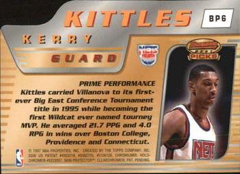 1996-97 Bowman's Best - Picks #BP6 Kerry Kittles Back