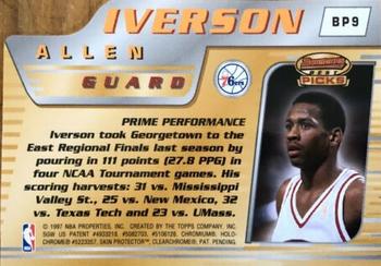 1996-97 Bowman's Best - Picks #BP9 Allen Iverson Back