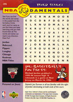 1996-97 Collector's Choice #195 Michael Jordan Back