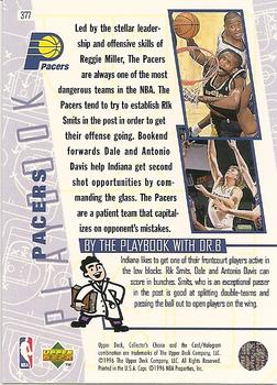 1996-97 Collector's Choice #377 Pacers Playbook Back