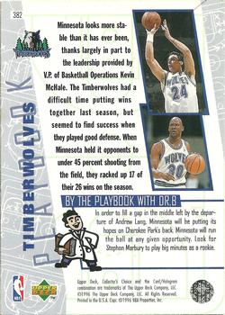 1996-97 Collector's Choice #382 Timberwolves Playbook Back