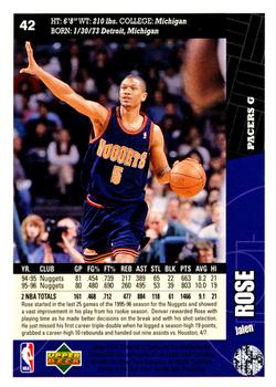 1996-97 Collector's Choice #42 Jalen Rose Back