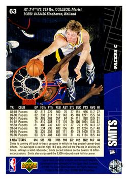 1996-97 Collector's Choice #63 Rik Smits Back