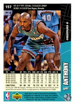 1996-97 Collector's Choice #157 Greg Anthony Back