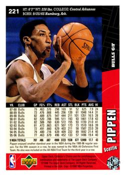 1996-97 Collector's Choice #221 Scottie Pippen Back