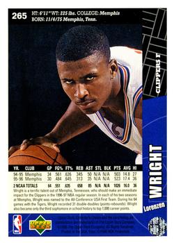 1996-97 Collector's Choice #265 Lorenzen Wright Back