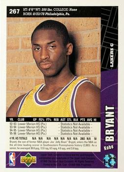 1996-97 Collector's Choice #267 Kobe Bryant Back