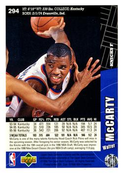 1996-97 Collector's Choice #294 Walter McCarty Back