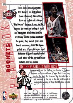 1996-97 Collector's Choice #376 Rockets Playbook Back