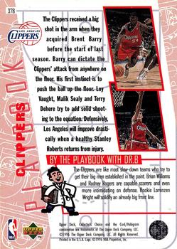 1996-97 Collector's Choice #378 Clippers Playbook Back