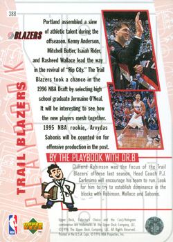 1996-97 Collector's Choice #388 Trail Blazers Playbook Back