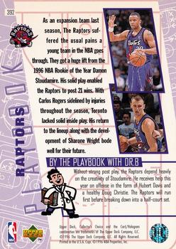 1996-97 Collector's Choice #392 Raptors Playbook Back