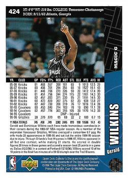 1996-97 Collector's Choice #424 Gerald Wilkins Back
