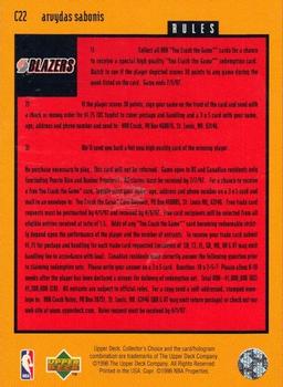 1996-97 Collector's Choice - You Crash the Game Scoring Silver (Series Two) #C22 Arvydas Sabonis Back
