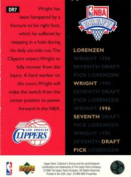 1996-97 Collector's Choice - NBA Draft Exchange #DR7 Lorenzen Wright Back