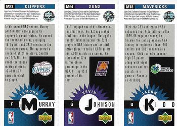 1996-97 Collector's Choice - Mini-Cards Panels #M18 / M64 / M37 Jason Kidd / Kevin Johnson / Lamond Murray Back