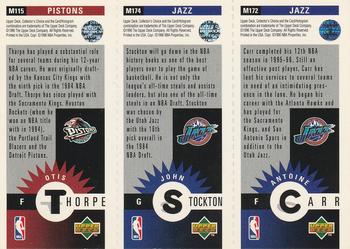 1996-97 Collector's Choice - Mini-Cards Panels #M172/M174/M115 Antoine Carr / John Stockton / Otis Thorpe Back