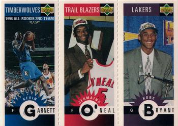 1996-97 Collector's Choice - Mini-Cards Panels #M139/M158/M129 Kevin Garnett / Jermaine O'Neal / Kobe Bryant Front