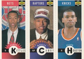 1996-97 Collector's Choice - Mini-Cards Panels #M143/M169/M146 Kerry Kittles / Marcus Camby / Allan Houston Front