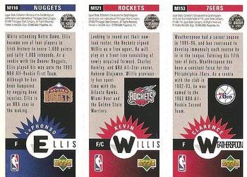 1996-97 Collector's Choice - Mini-Cards Panels #M153/M121/M110 Clarence Weatherspoon / Kevin Willis / LaPhonso Ellis Back