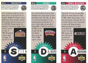 1996-97 Collector's Choice - Mini-Cards Panels #M157/M163/M112 Kenny Anderson / Vinny Del Negro / Bryant Stith Back
