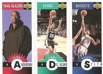 1996-97 Collector's Choice - Mini-Cards Panels #M157/M163/M112 Kenny Anderson / Vinny Del Negro / Bryant Stith Front