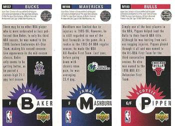 1996-97 Collector's Choice - Mini-Cards Panels #M103/M108/M137 Scottie Pippen / Jamal Mashburn / Vin Baker Back