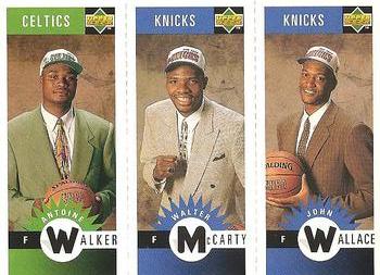 1996-97 Collector's Choice - Mini-Cards Panels #M96/M147/M148 Antoine Walker / Walter McCarty / John Wallace Front