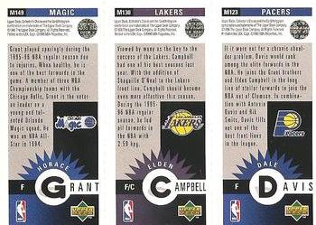 1996-97 Collector's Choice - Mini-Cards Panels #M123/M130/M149 Dale Davis / Elden Campbell / Horace Grant Back