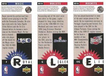 1996-97 Collector's Choice - Mini-Cards Panels #M119/M179/M150 Mario Elie / Tim Legler / Donald Royal Back