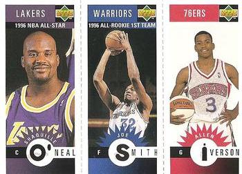 1996-97 Collector's Choice - Mini-Cards Panels #M132/M117/M152 Shaquille O'Neal / Joe Smith / Allen Iverson Front