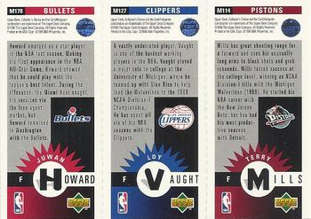 1996-97 Collector's Choice - Mini-Cards Panels #M114/M127/M178 Terry Mills / Loy Vaught / Juwan Howard Back