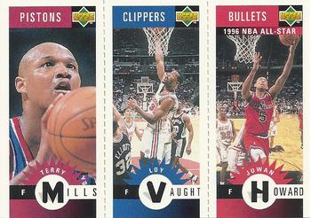 1996-97 Collector's Choice - Mini-Cards Panels #M114/M127/M178 Terry Mills / Loy Vaught / Juwan Howard Front