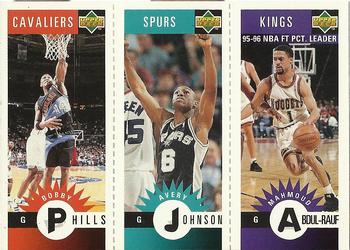 1996-97 Collector's Choice - Mini-Cards Panels #M17 / M74 / M22 Bobby Phills / Avery Johnson / Mahmoud Abdul-Rauf Front
