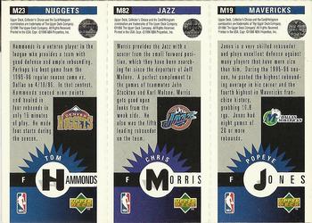 1996-97 Collector's Choice - Mini-Cards Panels #M19 / M82 / M23 Popeye Jones / Chris Morris / Tom Hammonds Back