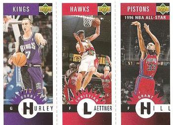 1996-97 Collector's Choice - Mini-Cards Panels #M72 / M3 / M25 Bobby Hurley / Christian Laettner / Grant Hill Front
