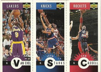 1996-97 Collector's Choice - Mini-Cards Panels #M40 / M55 / M30 Nick Van Exel / John Starks / Sam Cassell Front