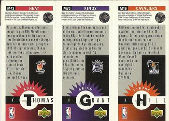 1996-97 Collector's Choice - Mini-Cards Panels #M16 / M70 / M43 Tyrone Hill / Brian Grant / Kurt Thomas Back