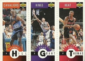 1996-97 Collector's Choice - Mini-Cards Panels #M16 / M70 / M43 Tyrone Hill / Brian Grant / Kurt Thomas Front