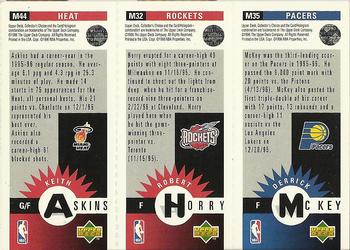 1996-97 Collector's Choice - Mini-Cards Panels #M35 / M32 / M44 Derrick McKey / Robert Horry / Keith Askins Back