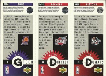 1996-97 Collector's Choice - Mini-Cards Panels #M24 / M31 / M66 Joe Dumars / Clyde Drexler / A.C. Green Back