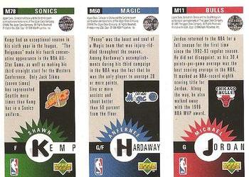 1996-97 Collector's Choice - Mini-Cards Panels #M11 / M60 / M78 Michael Jordan / Anfernee Hardaway / Shawn Kemp Back