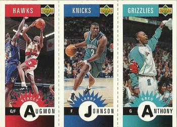 1996-97 Collector's Choice - Mini-Cards Panels #M1 / M9 / M85 Stacey Augmon / Larry Johnson / Greg Anthony Front