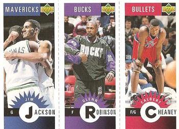 1996-97 Collector's Choice - Mini-Cards Panels #M20 / M47 / M90 Jim Jackson / Glenn Robinson / Calbert Cheaney Front
