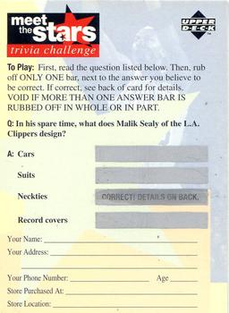 1996-97 Collector's Choice - Meet the Stars Trivia Challenge (Red) #57 Meet the Stars Trivia Question #57 Front