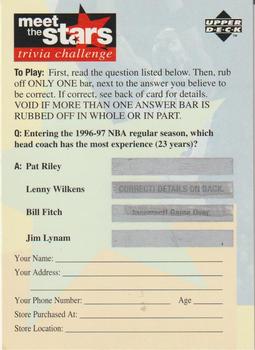 1996-97 Collector's Choice - Meet the Stars Trivia Challenge (Red) #58 Meet the Stars Trivia Question #58 Front